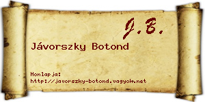 Jávorszky Botond névjegykártya