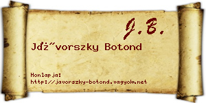 Jávorszky Botond névjegykártya