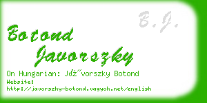 botond javorszky business card